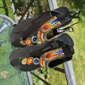 Colorful Beaded Sandals